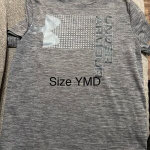 Under Armour Kids Heather Gray Short Sleeve Tee